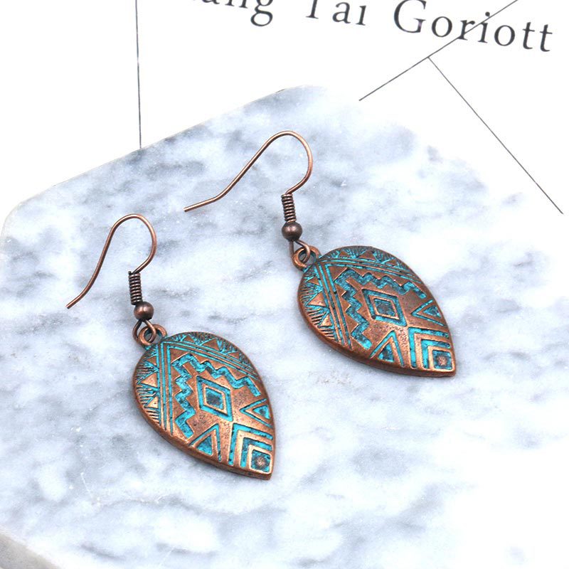 Wholesale Distressed Love Shape Alloy Pendant Hook Earrings